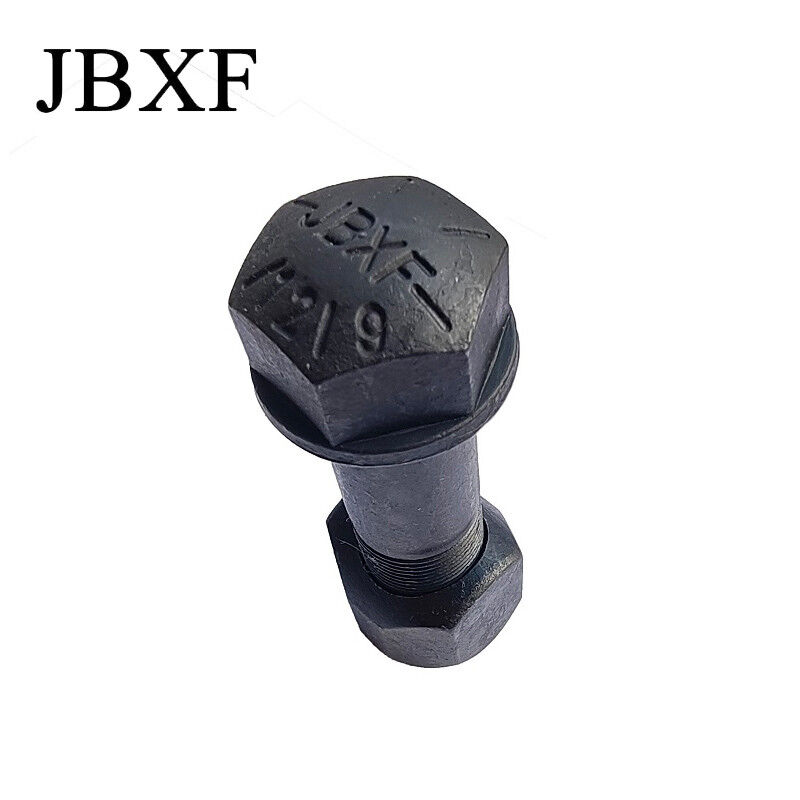 Excavator Black Oxide Hexagonal Track Bolt Carbon Steel Torque Strength Min. 1200Nm Hexagon Head