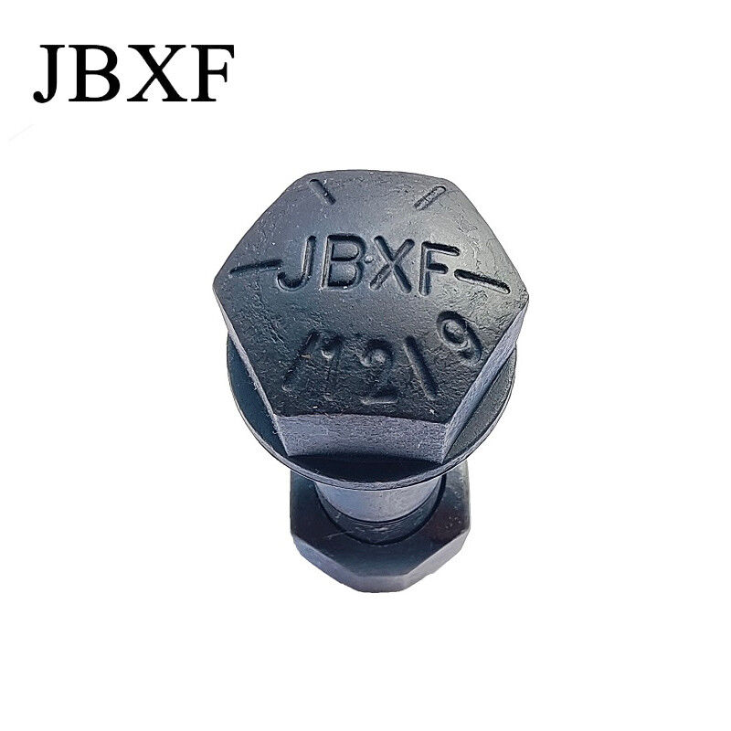 Excavator Black Oxide Hexagonal Track Bolt Carbon Steel Torque Strength Min. 1200Nm Hexagon Head